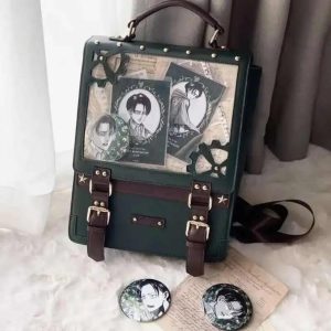 Punk Ita Backpack – Harajuku Vintage Kawaii Transparent Rucksack for Anime Pins & Charms