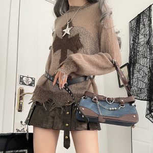 Punk Vintage Y2K Ita Clutch Bag for Women