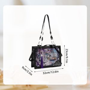 Retro Anime Ita Bag Crossbody, Transparent Window Pin Display Bag, Cute Shoulder Bag, Kawaii Anime Bag, Y2K Vintage Gift for Anime Lovers