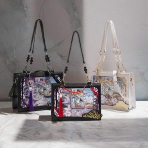 Retro Anime Ita Bag Crossbody, Transparent Window Pin Display Bag, Cute Shoulder Bag, Kawaii Anime Bag, Y2K Vintage Gift for Anime Lovers