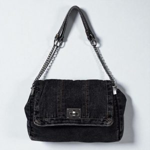 Retro Denim Chain Shoulder Bag for Women