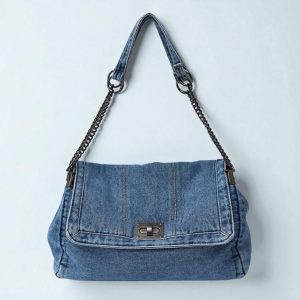 Retro Denim Chain Shoulder Bag for Women