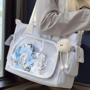 Retro Ita Bag, Transparent Window, Anime Crossbody, Pin Display Bag, Large Capacity, Cute Gift for Anime Fans, Kawaii Shoulder Bag, Bag Gift