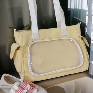 Retro Ita Bag, Transparent Window, Anime Crossbody, Pin Display Bag, Large Capacity, Cute Gift for Anime Fans, Kawaii Shoulder Bag, Bag Gift