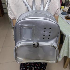 Ribbon Ita Bag Backpack – Large Clear Window Display Bag for Pins, Keychains & Anime Merch, Kawaii Lolita Style