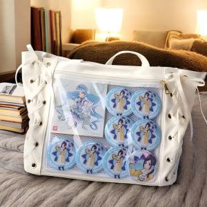 Ribbon Lace-Up Ita Bag, Anime Pin Display Tote