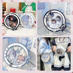 Sailor ita bag & backpack, Kawaii circle ita backpack, crossbody ita bag, kawaii ITA bag, enamel pin ita bag, anime convention ita bag