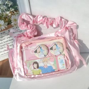 Satin Ribbon Bow Ita Bag – Y2K Anime Display Crossbody Purse