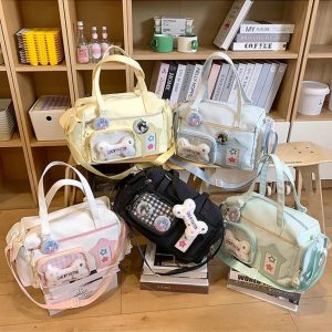 Short Trip Tote Bag for Women | Large Capacity Nylon Crossbody Bag | Subculture Ita Bag | Casual Travel Shoulder Bag