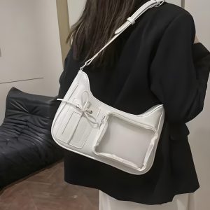 Silver PU Leather Ita Bag, Kawaii Shoulder Bag, Anime Pin Purse