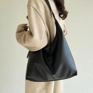 Slouchy Vegan Leather Shoulder Bag