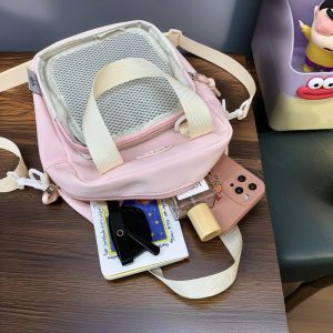 Small Crossbody Bag, Pin Display Bag, Transparent Window Messenger Bag, Cute Anime Kawaii Purse, Clear Pocket Shoulder Bag for Pins