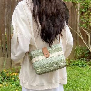Small Woven Crossbody Bag, Handcrafted Crossbody Bag, Summer Phone Purse, Gift for Mom, Handmade Beach Bag, Bohemian Style Bag for Women