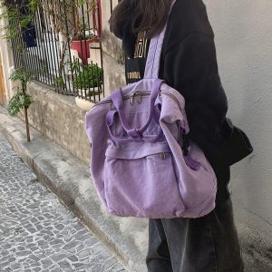 Solid Color Canvas Backpack, Custom  Large Student Bag, School Canvas Backpack, Travel, Work, Casual Backpack, Birthday Gift, Gift for Her