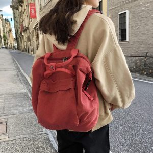 Solid Color Canvas Backpack, Custom  Large Student Bag, School Canvas Backpack, Travel, Work, Casual Backpack, Birthday Gift, Gift for Her