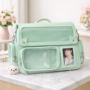 Solid Color Ita Bag Crossbody Backpack with Clear Display Window