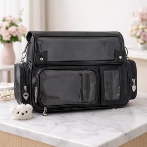 Solid Color Ita Bag Crossbody Backpack with Clear Display Window