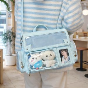 Solid Color Ita Bag Crossbody Backpack with Clear Display Window