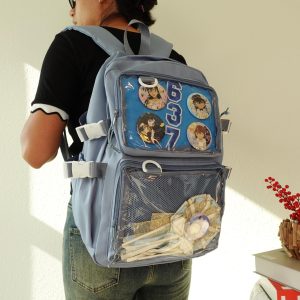 Spacious Ita Backpack for School – Lightweight Durable Ita Bag in 5 Colors – Cute Anime Pin Display Harajuku Kawaii Backpack