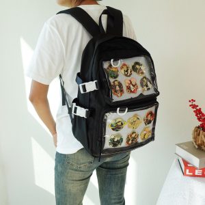 Spacious Ita Backpack for School – Lightweight Durable Ita Bag in 5 Colors – Cute Anime Pin Display Harajuku Kawaii Backpack