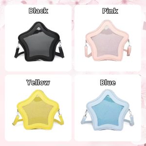 Star Crossbody ITA Bag, kawaii star Ita bag, enamel pin ita bag, PU leather ita bag, cosplay bag, anime convention ita bag