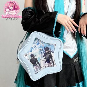 Star Crossbody ITA Bag, kawaii star Ita bag, enamel pin ita bag, PU leather ita bag, cosplay bag, anime convention ita bag