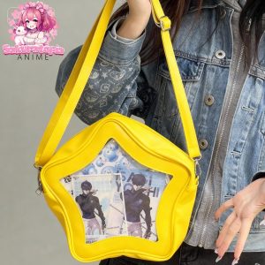 Star Crossbody ITA Bag, kawaii star Ita bag, enamel pin ita bag, PU leather ita bag, cosplay bag, anime convention ita bag