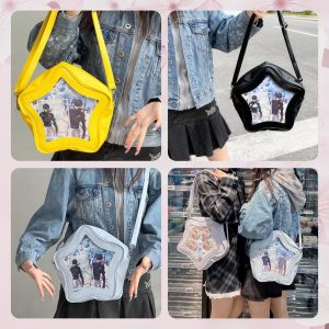 Star Crossbody ITA Bag, kawaii star Ita bag, enamel pin ita bag, PU leather ita bag, cosplay bag, anime convention ita bag