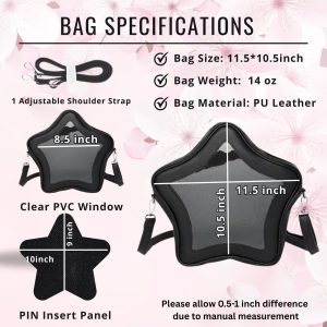 Star Crossbody ITA Bag, kawaii star Ita bag, enamel pin ita bag, PU leather ita bag, cosplay bag, anime convention ita bag