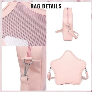 Star Crossbody ITA Bag, kawaii star Ita bag, enamel pin ita bag, PU leather ita bag, cosplay bag, anime convention ita bag