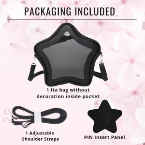 Star Crossbody ITA Bag, kawaii star Ita bag, enamel pin ita bag, PU leather ita bag, cosplay bag, anime convention ita bag