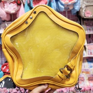 Star ITA backpack, kawaii star bag, ita backpack, enamel pin ita bag, PU leather ita bag, cosplay bag, anime convention ita bag