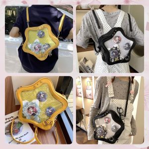 Star ITA backpack, kawaii star bag, ita backpack, enamel pin ita bag, PU leather ita bag, cosplay bag, anime convention ita bag