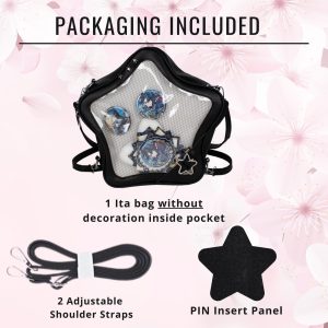 Star ITA backpack, kawaii star bag, ita backpack, enamel pin ita bag, PU leather ita bag, cosplay bag, anime convention ita bag