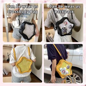 Star ITA backpack, kawaii star bag, ita backpack, enamel pin ita bag, PU leather ita bag, cosplay bag, anime convention ita bag