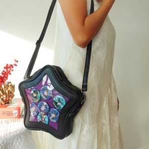 Star Ita Bag Crossbody, Kawaii Pin Display Cross body, Clear Window Purse for Anime Pins, Cute Shoulder Bag for Collectors, Unique Itabag.