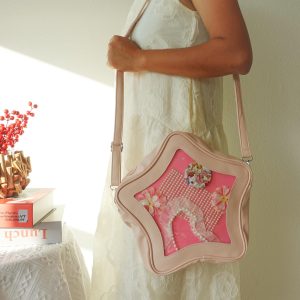Star Ita Bag Crossbody, Kawaii Pin Display Cross body, Clear Window Purse for Anime Pins, Cute Shoulder Bag for Collectors, Unique Itabag.