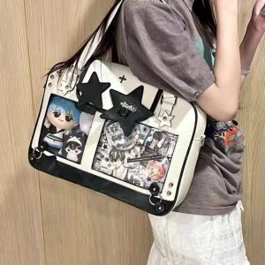 Star Yellow Ita Bag Women Transparent Shoulder Tote | Large Capacity Harajuku Crossbody Bag Y2K Fashion Purse
