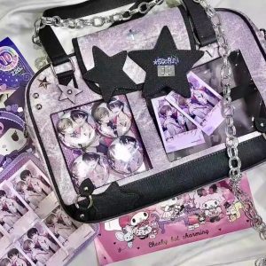 Star Yellow Ita Bag Women Transparent Shoulder Tote | Large Capacity Harajuku Crossbody Bag Y2K Fashion Purse