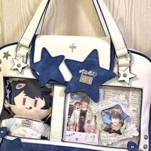 Star Yellow Ita Bag Women Transparent Shoulder Tote | Large Capacity Harajuku Crossbody Bag Y2K Fashion Purse