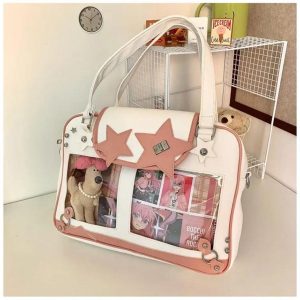 Star Yellow Ita Bag Women Transparent Shoulder Tote | Large Capacity Harajuku Crossbody Bag Y2K Fashion Purse