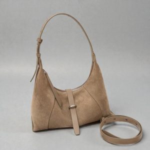 Suede Leather Shoulder Bag: Women’s Cowhide Crossbody Handbag