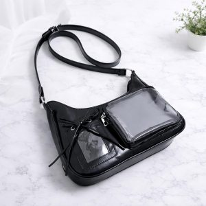 Transparent Ita Shoulder Bag Japanese Style – Spacious Crossbody Purse for Students & Daily Outfits