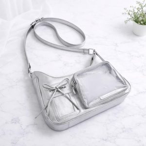 Transparent Ita Shoulder Bag Japanese Style – Spacious Crossbody Purse for Students & Daily Outfits