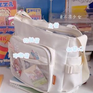 Transparent Pocket Ita Bag – Y2K Japanese Kawaii Nylon Crossbody Shoulder Handbag for Women & Girls