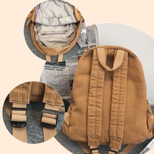 Trendy Minimalist Backpack – Unisex Design, Zippered Canvas Backpack, Perfect For School, Travel, Or As A Unique Personalized Gift,Plain Bag