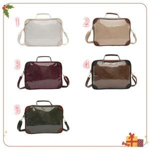 Vintage Aesthetic Ita Bag, Clear Window Anime Display Bag, Travel Crossbody Bag, Collector’s Pin Badge Dispaly Bag, Stylish Showcase Tote