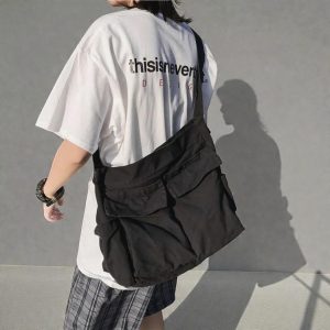 Vintage Canvas Crossbody Bag: Japanese Multi-Color Casual Shoulder Tote