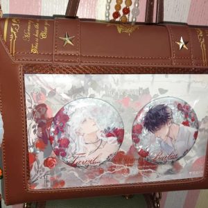 Vintage Magic Book Ita Bag Crossbody – Spellbook Messenger with Clear Window for Pins and Charms | Unique Gift for Anime Cosplay Fans