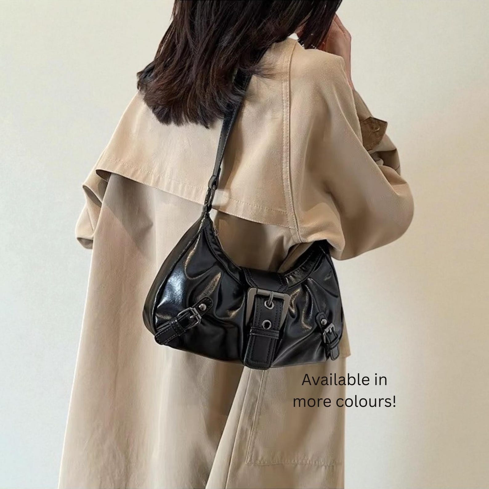 Vintage Shoulder Bag, Retro Buckle Purse, 2000s Aesthetic Handbag, Mini Bag Gift for Women